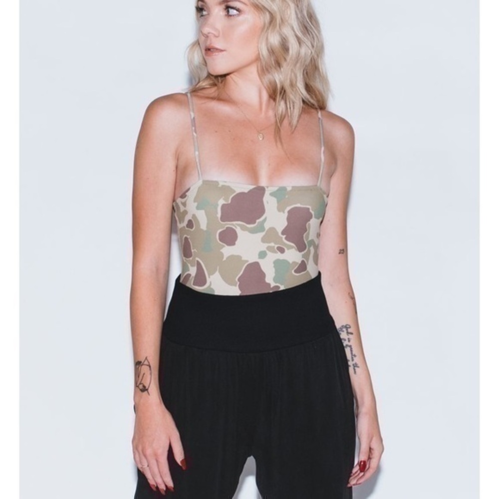 Tribe Kelley Dreamer Camo Bodysuit XXL Free People Boho Inspo